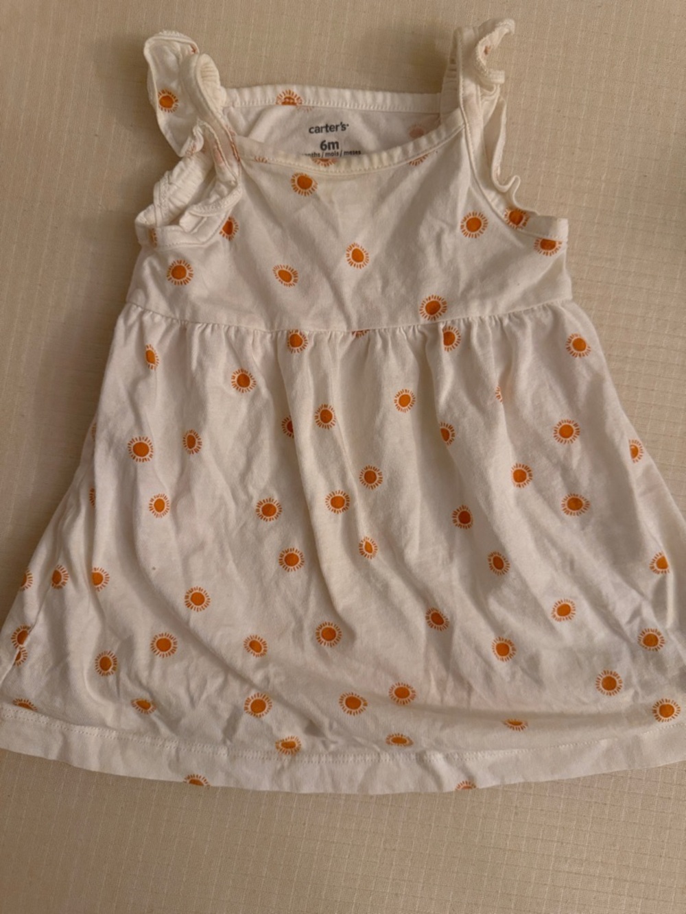 Carter's White Dress with Orange Sun Print